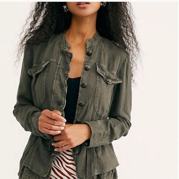 Free People Jackets & Blazers - NWOT Free People Emilia green military jac…